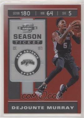 2019-20 Panini Contenders Optic - [Base] - Red Prizm #75 - Season Ticket - Dejounte Murray