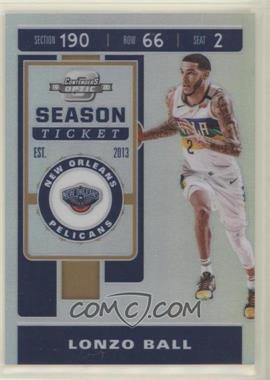 2019-20 Panini Contenders Optic - [Base] - Silver Prizm #69 - Season Ticket - Lonzo Ball