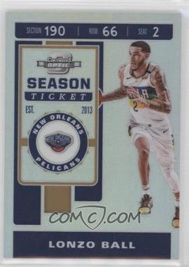 2019-20 Panini Contenders Optic - [Base] - Silver Prizm #69 - Season Ticket - Lonzo Ball