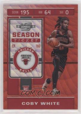2019-20 Panini Contenders Optic - [Base] - Tmall Exclusive Red Wave Prizm #102 - Season Ticket - Coby White