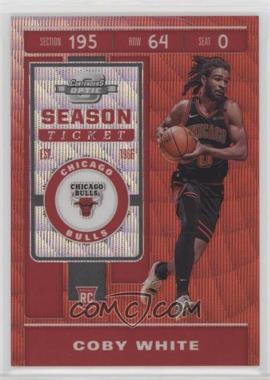 2019-20 Panini Contenders Optic - [Base] - Tmall Exclusive Red Wave Prizm #102 - Season Ticket - Coby White