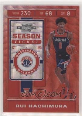 2019-20 Panini Contenders Optic - [Base] - Tmall Exclusive Red Wave Prizm #123 - Season Ticket - Rui Hachimura