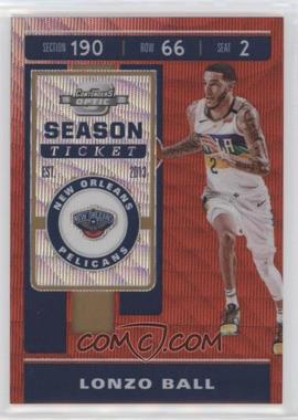 2019-20 Panini Contenders Optic - [Base] - Tmall Exclusive Red Wave Prizm #69 - Season Ticket - Lonzo Ball