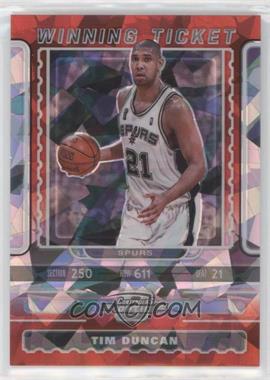 2019-20 Panini Contenders Optic - Winning Tickets - Red Cracked Ice Prizm #19 - Tim Duncan