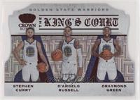 D'Angelo Russell, Draymond Green, Stephen Curry #/49