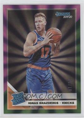 2019-20 Panini Donruss - [Base] - Holo Purple and Green Laser #241 - Rated Rookie - Ignas Brazdeikis /10