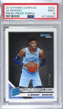 2019-20 Panini Donruss - [Base] - Press Proof Purple #202 - Rated Rookie - Ja Morant /199 [PSA 9 MINT]