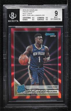 2019-20 Panini Donruss - [Base] - Press Proof Red Laser #201 - Rated Rookie - Zion Williamson /99 [BGS 9 MINT]