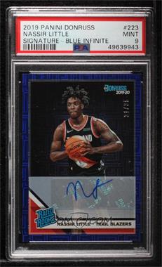 2019-20 Panini Donruss - [Base] - Signatures Blue Infinite #223 - Rated Rookie - Nassir Little /35 [PSA 9 MINT]