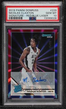 2019-20 Panini Donruss - [Base] - Signatures Red and Blue Laser #229 - Rated Rookie - Nicolas Claxton /15 [PSA 10 GEM MT]