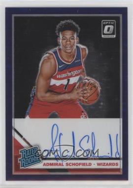 2019-20 Panini Donruss Optic - [Base] - 1st Off the Line FOTL Purple Stars Prizm Signatures #187 - Rated Rookie - Admiral Schofield /49