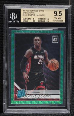 2019-20 Panini Donruss Optic - [Base] - Fanatics Green Wave Prizm #193 - Rated Rookie - Kendrick Nunn (No Name On Front) [BGS 9.5 GEM MINT]