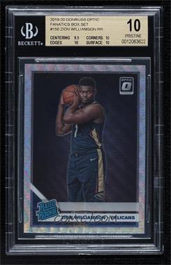 2019-20 Panini Donruss Optic - [Base] - Fanatics Wave Prizm #158 - Rated Rookie - Zion Williamson [BGS 10 PRISTINE]