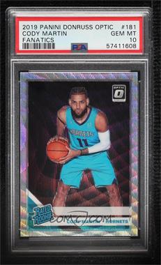 2019-20 Panini Donruss Optic - [Base] - Fanatics Wave Prizm #181 - Rated Rookie - Cody Martin [PSA 10 GEM MT]