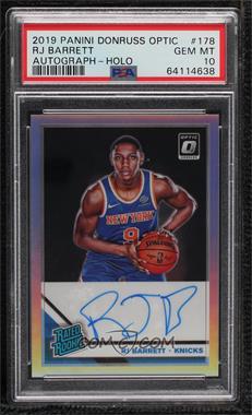 2019-20 Panini Donruss Optic - [Base] - Holo Prizm Signatures #178 - Rated Rookie - RJ Barrett [PSA 10 GEM MT]