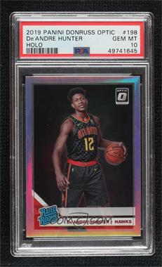 2019-20 Panini Donruss Optic - [Base] - Holo Prizm #198 - Rated Rookie - De'Andre Hunter [PSA 10 GEM MT]