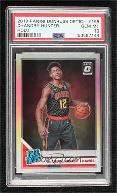 2019-20 Panini Donruss Optic - [Base] - Holo Prizm #198 - Rated Rookie - De'Andre Hunter [PSA 10 GEM MT]