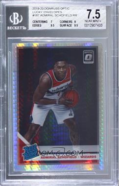 2019-20 Panini Donruss Optic - [Base] - Lucky Envelopes Prizm #187 - Rated Rookie - Admiral Schofield /8 [BGS 7.5 NEAR MINT+]