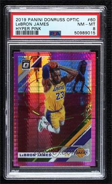 2019-20 Panini Donruss Optic - [Base] - Pink Hyper Prizm #60 - LeBron James [PSA 8 NM‑MT]