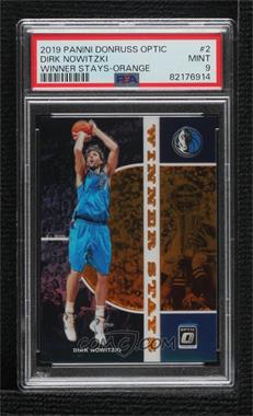 2019-20 Panini Donruss Optic - Winner Stays - Orange Prizm #2 - Dirk Nowitzki /39 [PSA 9 MINT]