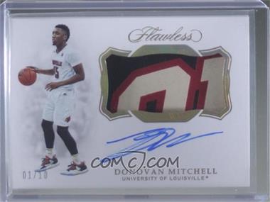2019-20 Panini Flawless Collegiate - Patch Autographs - Gold #12 - Donovan Mitchell /10