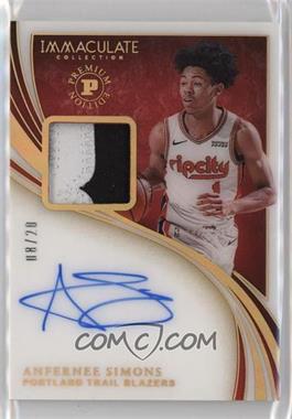 2019-20 Panini Immaculate Collection - Patch Autographs - 1st Off the Line Premium Edition #PA-ASM - Anfernee Simons /20