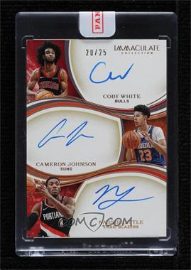 2019-20 Panini Immaculate Collection - Triple Autographs #TA-CCN - Cameron Johnson, Coby White, Nassir Little /25 [Uncirculated]