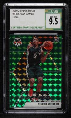 2019-20 Panini Mosaic - [Base] - Green Prizm #238 - Rookies - Keldon Johnson [CSG 9.5 Gem Mint]