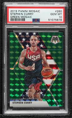 2019-20 Panini Mosaic - [Base] - Green Prizm #260 - USA Basketball - Stephen Curry [PSA 10 GEM MT]