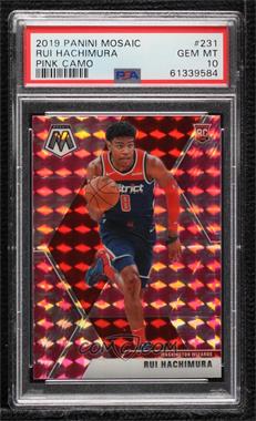 2019-20 Panini Mosaic - [Base] - Pink Camo Prizm #231 - Rookies - Rui Hachimura [PSA 10 GEM MT]