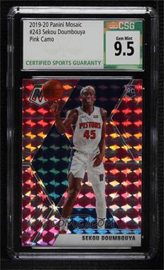 2019-20 Panini Mosaic - [Base] - Pink Camo Prizm #243 - Rookies - Sekou Doumbouya [CSG 9.5 Gem Mint]