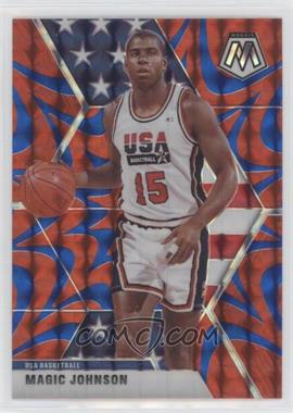 2019-20 Panini Mosaic - [Base] - Reactive Blue Prizm #255 - USA Basketball - Magic Johnson