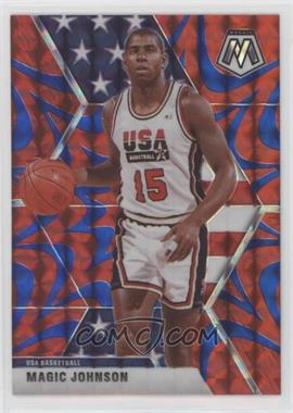 2019-20 Panini Mosaic - [Base] - Reactive Blue Prizm #255 - USA Basketball - Magic Johnson