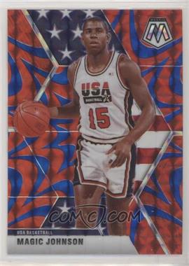 2019-20 Panini Mosaic - [Base] - Reactive Blue Prizm #255 - USA Basketball - Magic Johnson