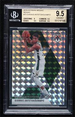 2019-20 Panini Mosaic - [Base] - Silver Mosaic Prizm #75 - Giannis Antetokounmpo [BGS 9.5 GEM MINT]