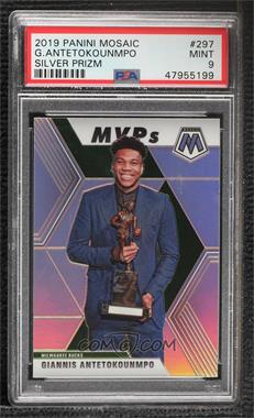 2019-20 Panini Mosaic - [Base] - Silver Prizm #297 - MVPs - Giannis Antetokounmpo [PSA 9 MINT]