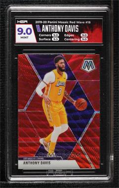 2019-20 Panini Mosaic - [Base] - Tmall Red Wave Prizm #18 - Anthony Davis [HGA 9 MINT]