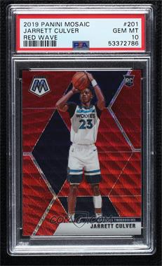 2019-20 Panini Mosaic - [Base] - Tmall Red Wave Prizm #201 - Rookies - Jarrett Culver [PSA 10 GEM MT]