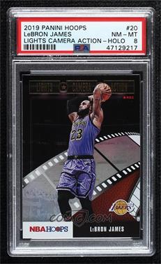 2019-20 Panini NBA Hoops - Lights Camera Action - Holo #20 - LeBron James [PSA 8 NM‑MT]