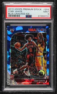 2019-20 Panini NBA Hoops Premium Stock - [Base] - Blue Cracked Ice Prizm #204 - Coby White [PSA 9 MINT]