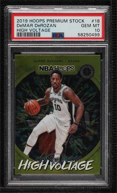 2019-20 Panini NBA Hoops Premium Stock - High Voltage #18 - DeMar DeRozan [PSA 10 GEM MT]