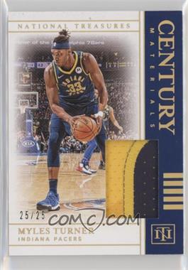 2019-20 Panini National Treasures - Century Materials - Prime #CM-MTN - Myles Turner /25