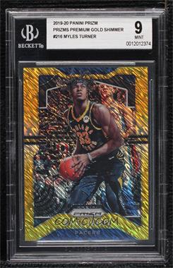 2019-20 Panini Prizm - [Base] - 1st Off the Line Gold Shimmer #216 - Myles Turner /10 [BGS 9 MINT]