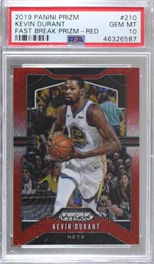 2019-20 Panini Prizm - [Base] - Fast Break Red Prizm #210 - Kevin Durant /125 [PSA 10 GEM MT]