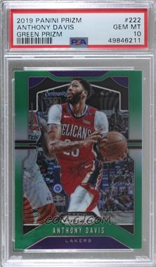 2019-20 Panini Prizm - [Base] - Green Prizm #222 - Anthony Davis [PSA 10 GEM MT]