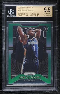 2019-20 Panini Prizm - [Base] - Green Prizm #248 - Rookie - Zion Williamson [BGS 9.5 GEM MINT]