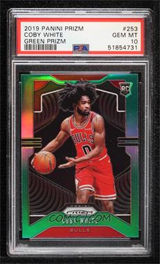 2019-20 Panini Prizm - [Base] - Green Prizm #253 - Rookie - Coby White [PSA 10 GEM MT]