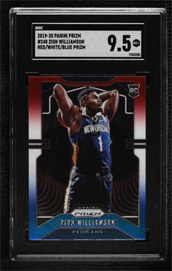 2019-20 Panini Prizm - [Base] - Red White & Blue Prizm #248 - Rookie - Zion Williamson [SGC 9.5 Mint+]