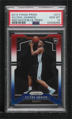 2019-20 Panini Prizm - [Base] - Red White & Blue Prizm #273 - Rookie - Keldon Johnson [PSA 10 GEM MT]