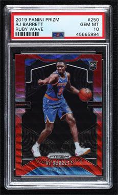 2019-20 Panini Prizm - [Base] - Ruby Wave Prizm #250 - Rookie - RJ Barrett [PSA 10 GEM MT]